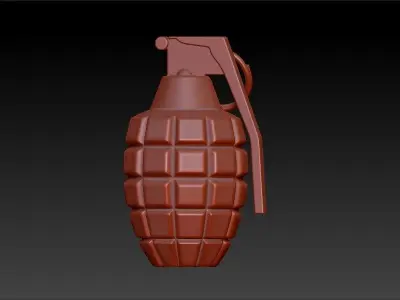 Grenade Pendant Gold Silver Platinum Luxury Jewelry  3D print model