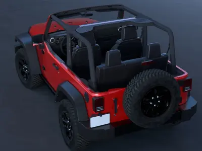 Detailed jeep 3D model