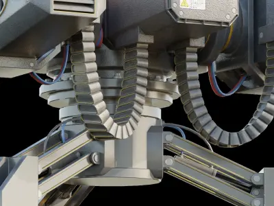 Low poly sci fi turret Free low-poly 3D model