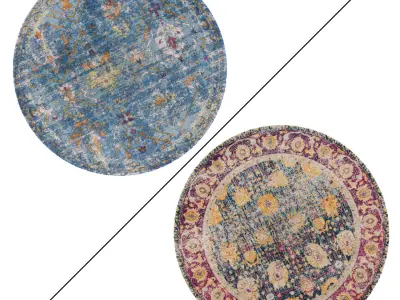 Round Rug Set 114 3D model