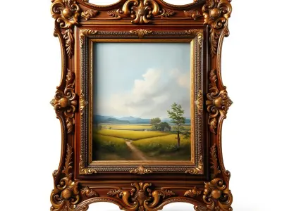 Ornate Baroque Style Picture Frame Model Pack Low-poly 3D model
