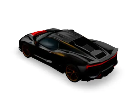 Sleek Black Supercar 3D Model Low-poly 3D model