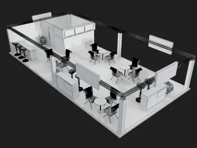  Booth Exhibition Stand a399a 3D model