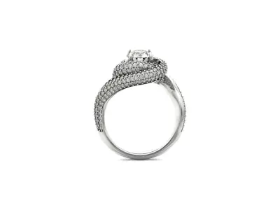 Diamond Swirl Halo engagement Ring 1304 3D print model