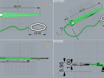 gold tie clip sj0008 3D print model