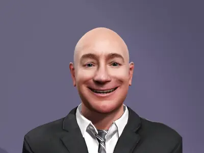 Realistic Bald Western Male Character 3D Model Jeff Bezos Amazon 3D model