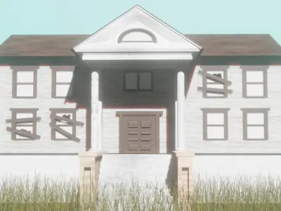 Abandoned Exterior House 3D Model     Inspired by Rockwell House 3D model