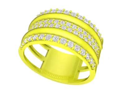 6915 Luxury Diamond Women Band Ring 3D print model