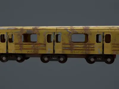 Post Apocalyptic Train Free low-poly 3D model