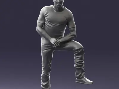 000229 Strong Man in Sitting Pose 1201 3dp 3D print model