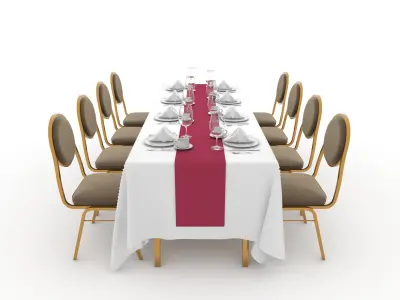 Banquet Table and Chair 86 3D model