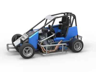 Pavement 600 Micro sprint car Scale 1 to 25 3D print model