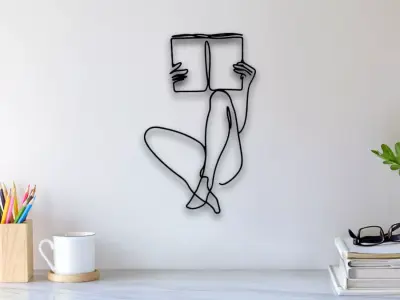 Reading Book Wall Art 3D print model