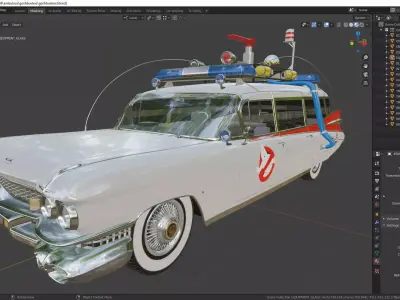 Goshtbusters Ecto-1 Wagon vehicle cadillac 1959 3D model