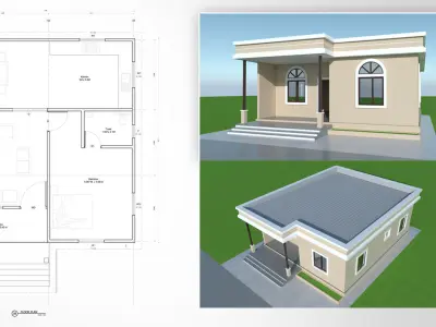 Low cost Budget-Friendly Simple 1 BHK Pre-Fab Home Solution 3D model