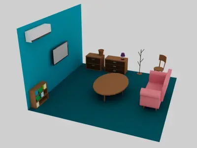 Low Poly House Essentials Bundle - Game Ready Free low-poly 3D model