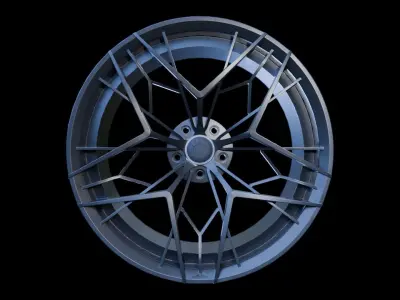 Awesome Rim and Tire 02 Low-poly 3D model