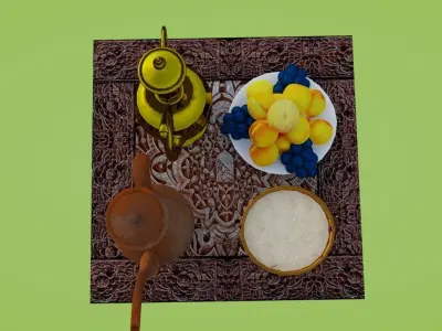 Fruit Table - Low Poly Game Ready Low-poly 3D model