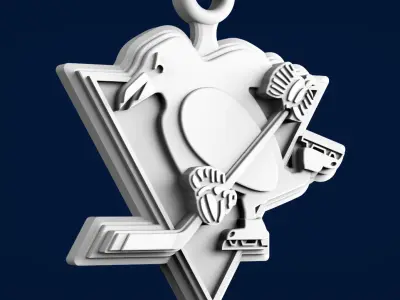Pittsburgh Penguins 3d logo and 3D pendant 3D print model