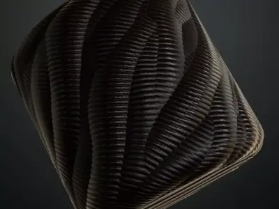 Sci-fi Dark Corrugated Hose PBR Seamless Texture