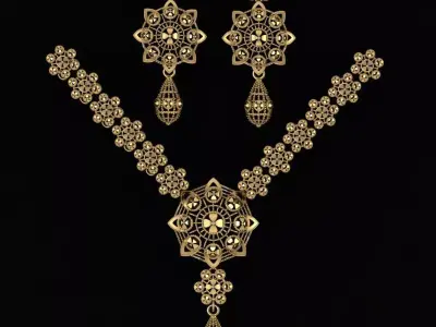 Beautiful Arabic Locket Sets with Chains 3D print model purchase