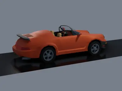 Classical Low-poly sport car convertible Low-poly 3D model
