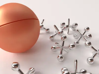 Jacks and Ball Set 3D model