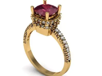 ruby dimond ring 3D print model