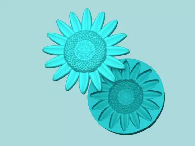 Sunflower 07 - Silicone Mold Maker - Template 3D print model