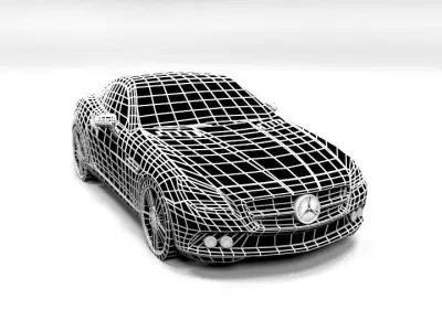 MERCEDES SLK CABRIO LOWPOLY Low-poly 3D model