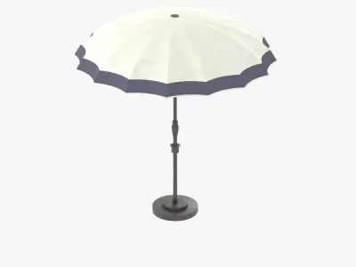 Umbrella Table Patio Pillow Chair id 1 Low-poly 3D model
