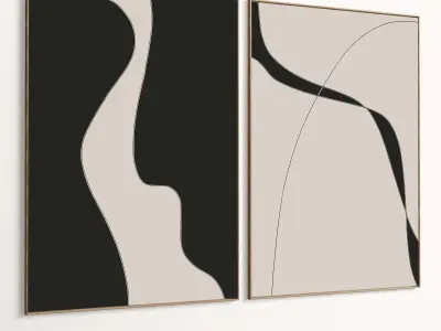 Plaster Two Photo Frame 476 Low-poly 3D model