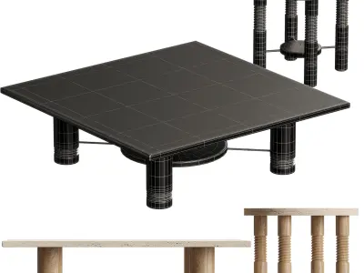 Revival Square and Round coffee Table  3D model