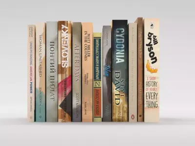 12 hardcover beige books Free 3D model