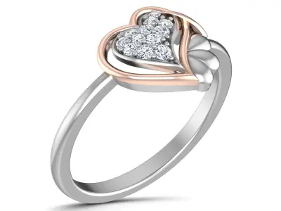 5 Heart Valentine Love Women Diamond Ring 3dm render details 3D Model Pack