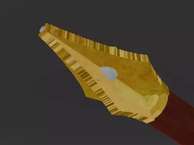 Luxury Fountain Pen Low-poly 3D model