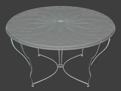 Table -Art Deco Old Flower Design 3D model