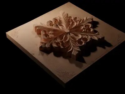 Snowflake CNC 3d Print High Relief Sand Casting 3D print model