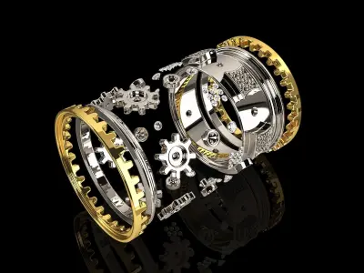 Steampunk Mechanical Ring 3D print model