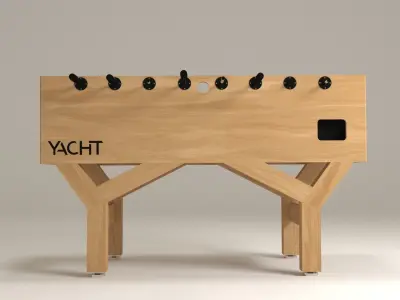 Realistic wooden Foosball Table yacht design Low-poly 3D model