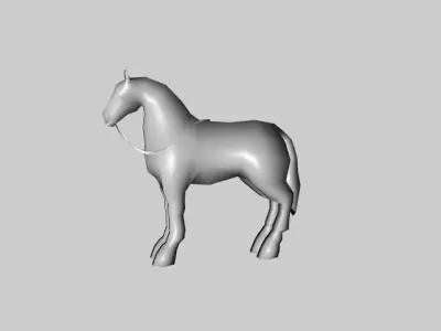 Low Poly Armored Horse Low-poly 3D model