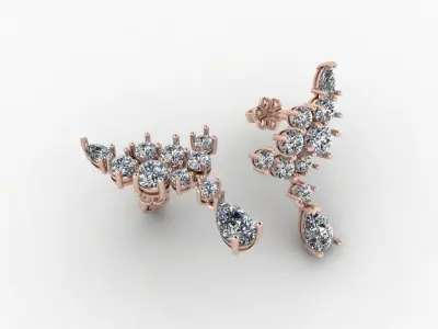 Earrings Diamond 3D print model