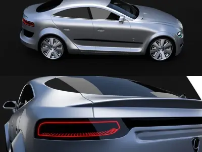 4 in 1 Affekta futuristic sci-fi hover and luxury sport cars 3D Model Pack