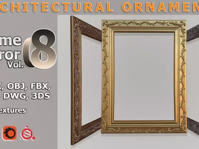 Frame Mirror Ornamental Baroque Style - Vol 08 3D model