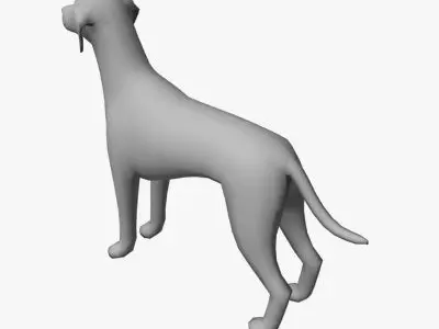 Low Poly Dalmatian dog Low-poly 3D model