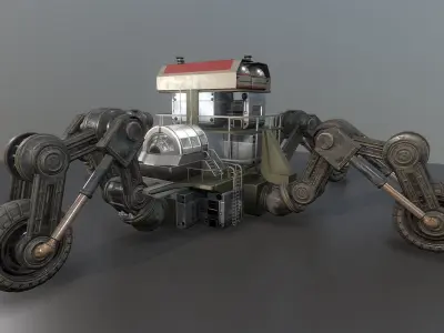 Futuristic Five-Wheeled Building - Five Wheeler - Free Download Free low-poly 3D model