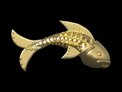 Fish pendant 3D print model 3D print model