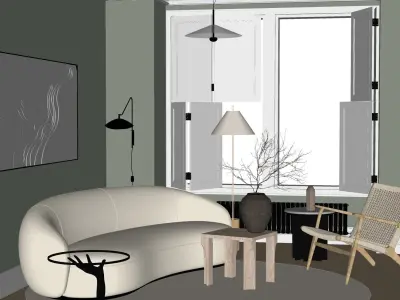 Interior Living Room Scene 3D model purchase