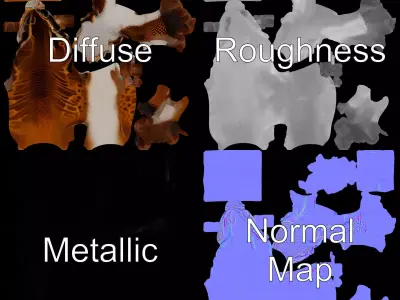 Striped Gecko model pack Low-poly 3D model