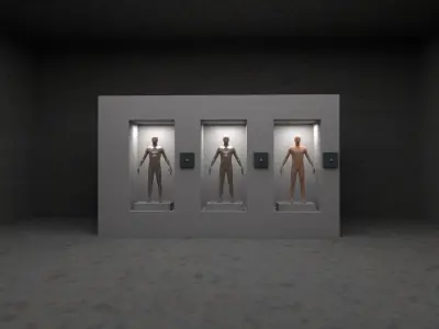 Virtual reality halls Free low-poly 3D model